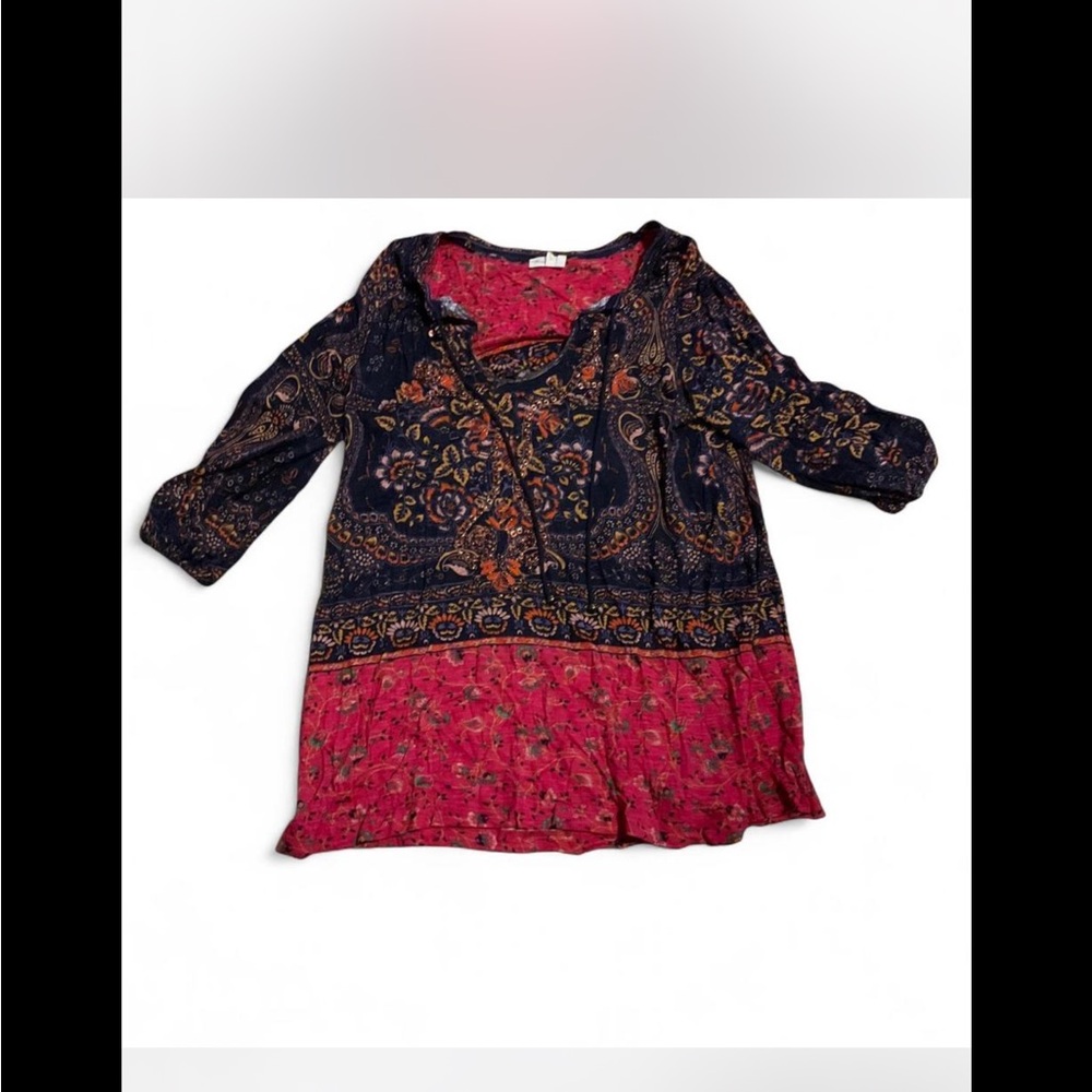 Meadow Rue Pink and Purple Patterned Top